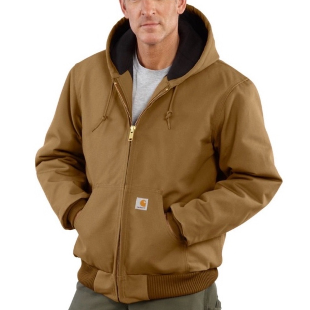 Carhartt Men's Tan Hooded Bomber Jacket